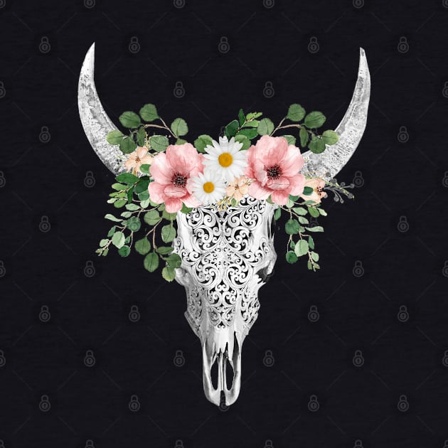 Cow skull floral 2 by Collagedream